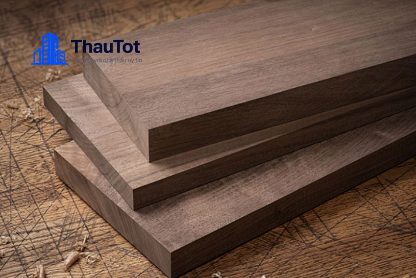 thiết kế nội thất chung cư gỗ óc chó