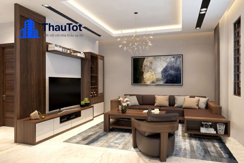 thiết kế nội thất chung cư gỗ tự nhiên