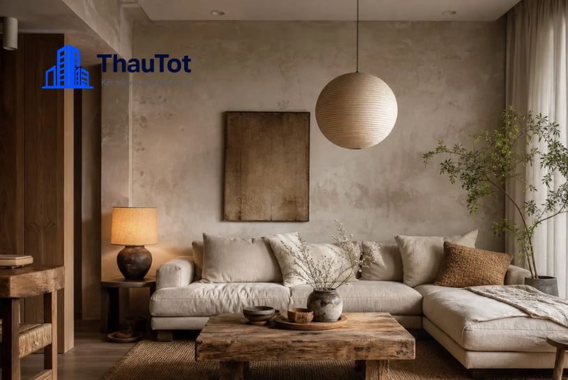 thiết kế nội thất chung cư gỗ tự nhiên
