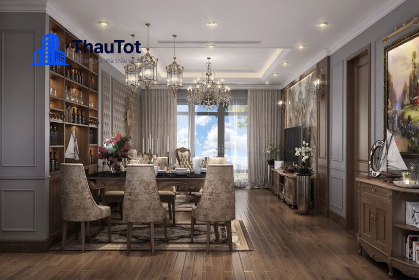 thiết kế nội thất chung cư gỗ tự nhiên