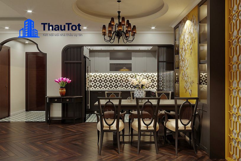 thiết kế nội thất chung cư gỗ tự nhiên