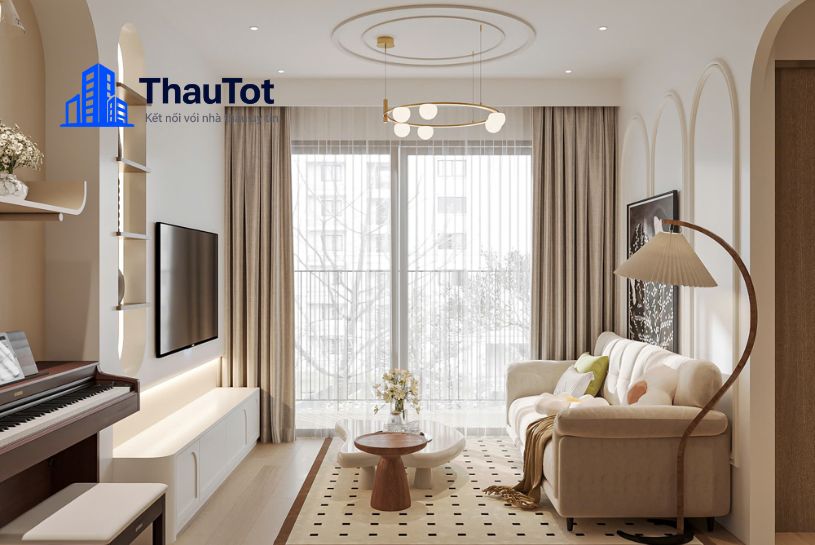 thiết kế nội thất phòng khách căn hộ
