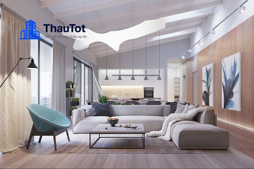 thiết kế nội thất phòng khách căn hộ