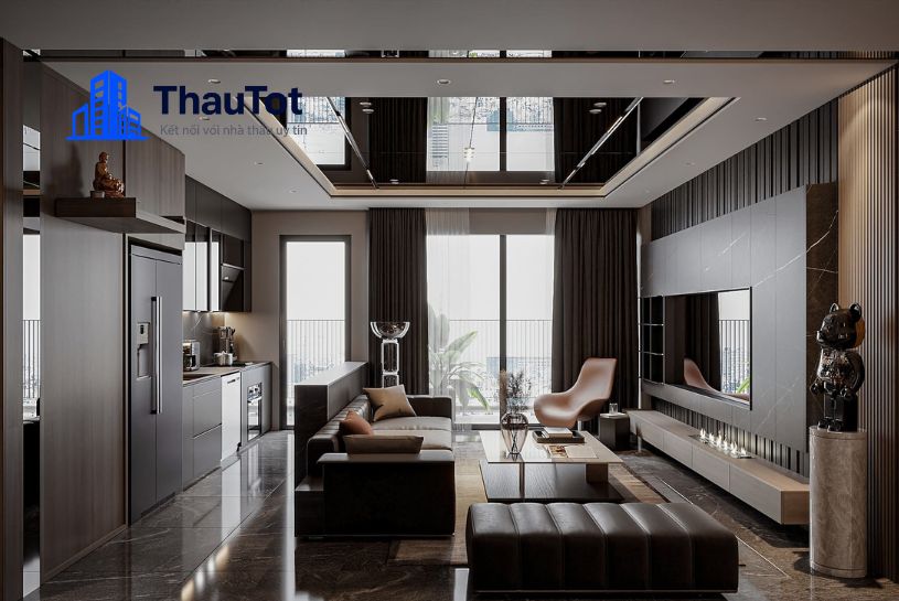 thiết kế nội thất phòng khách căn hộ