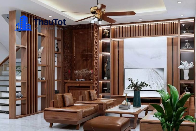 thiết kế nội thất phòng khách nhà ống