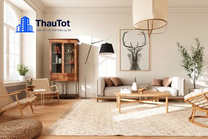 thiết kế nội thất phòng khách nhà ống