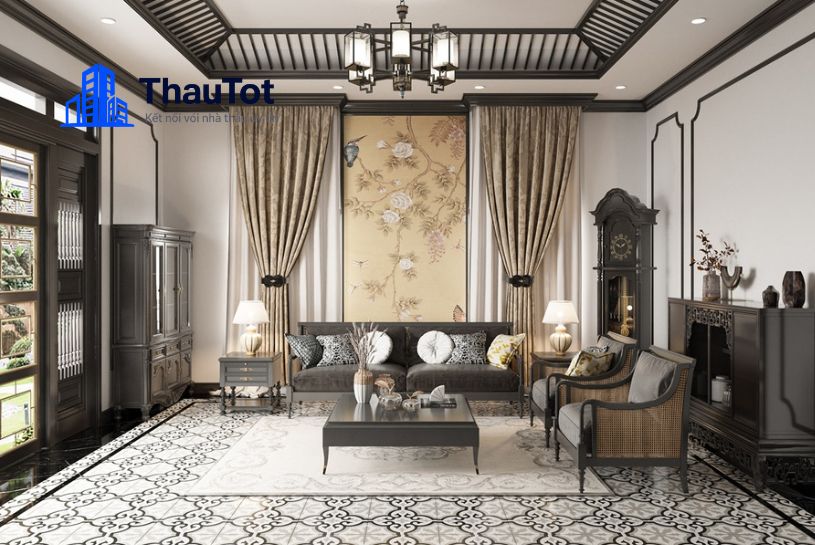 thiết kế nội thất phòng khách nhà ống
