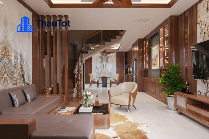 thiết kế nội thất phòng khách nhà ống
