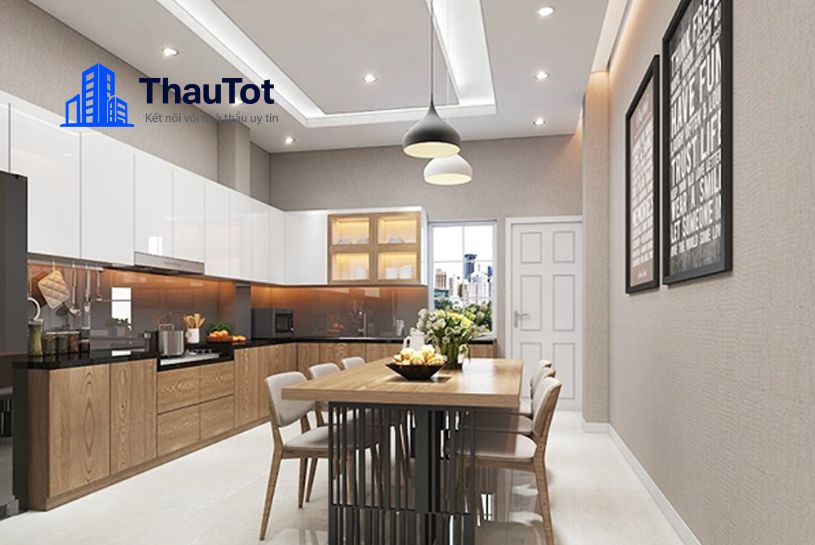 thiết kế nội thất nhà bếp biệt thự