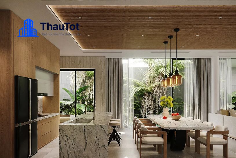 thiết kế nội thất nhà bếp biệt thự