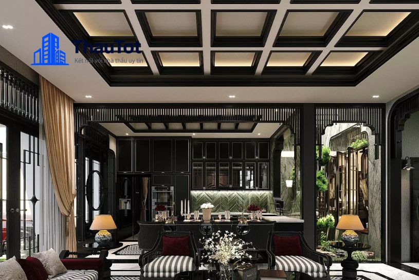 thiết kế nội thất nhà bếp biệt thự