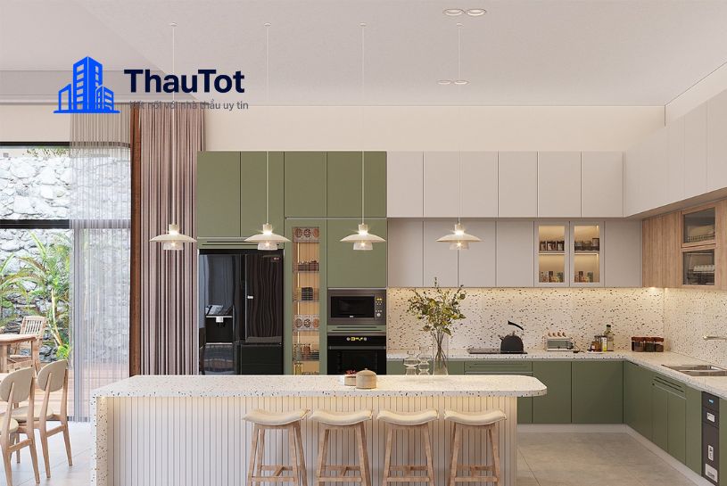 thiết kế nội thất nhà bếp biệt thự