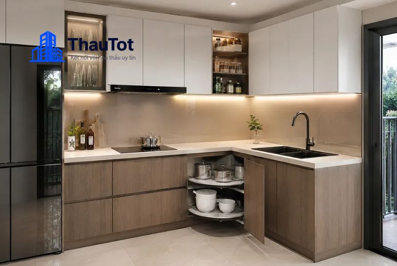 thiết kế nội thất nhà bếp chung cư