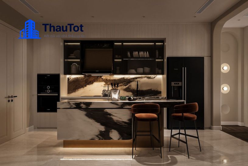 thiết kế nội thất nhà bếp chung cư