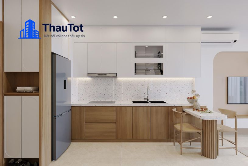 thiết kế nội thất nhà bếp chung cư