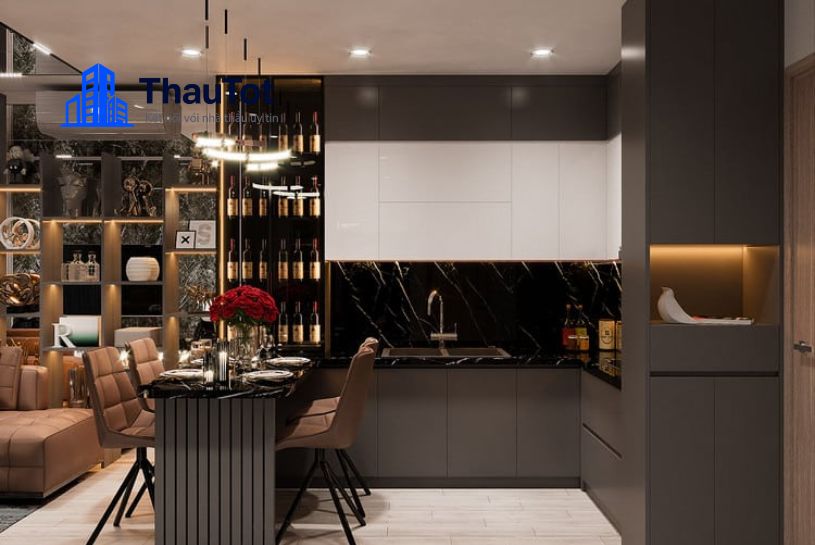 thiết kế nội thất nhà bếp chung cư